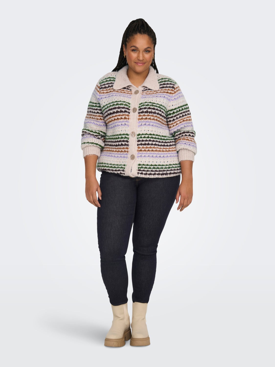 Curvy knitted cardigan