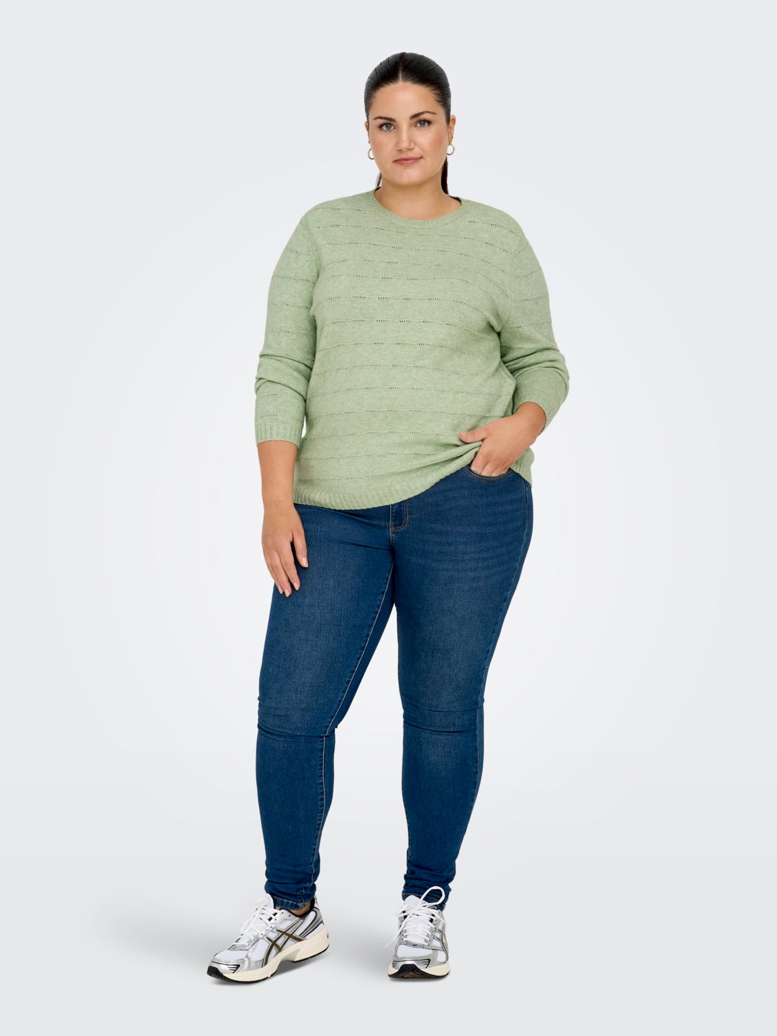 Curvy o-hals sweatshirt