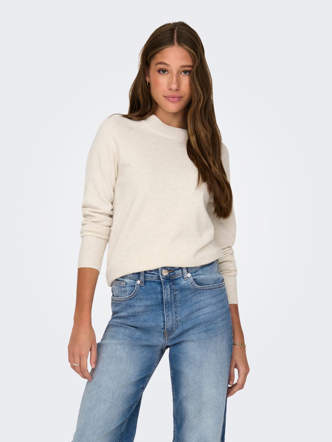 high neck knitted pullover