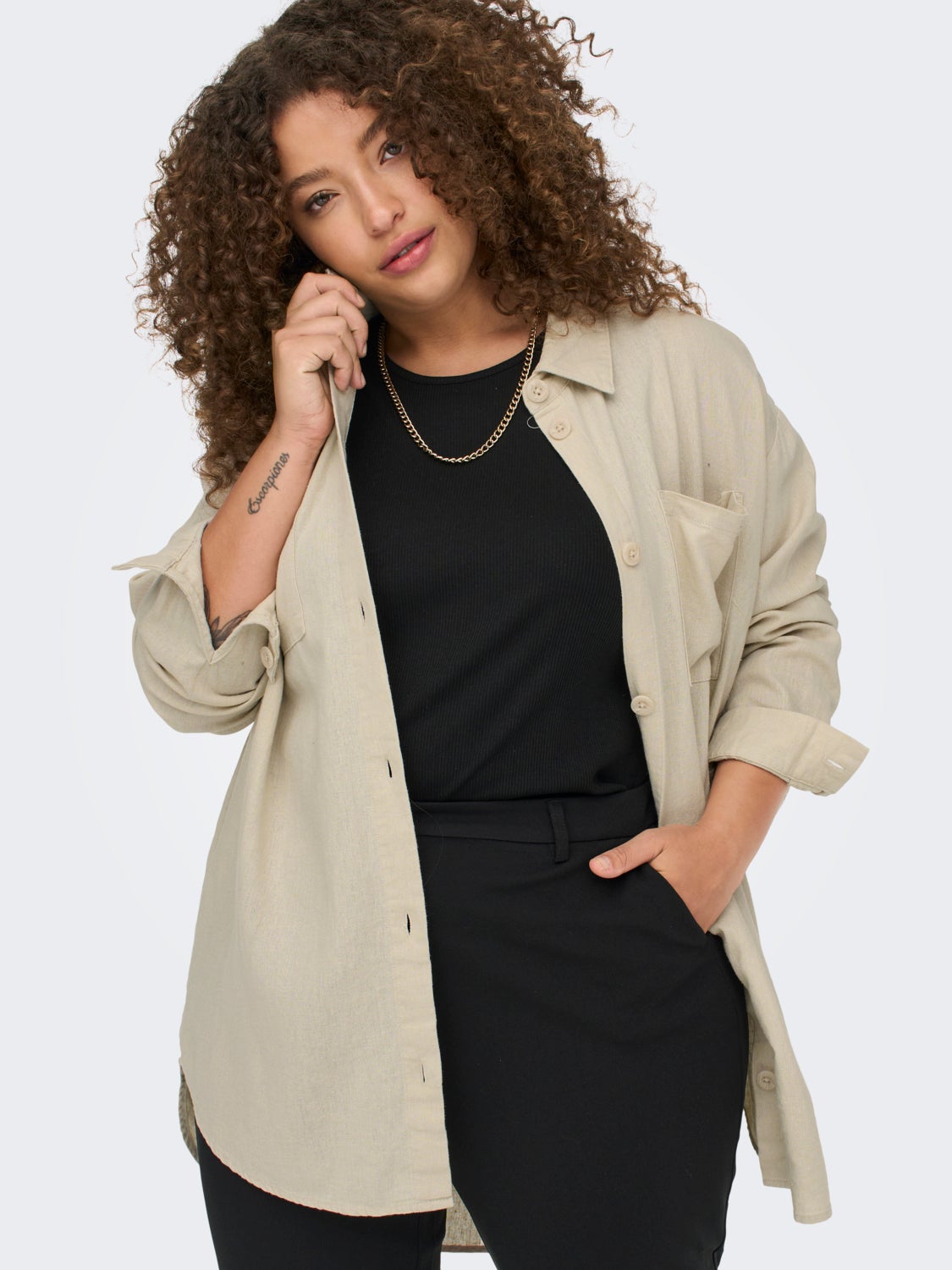 Curvy linen Shacket