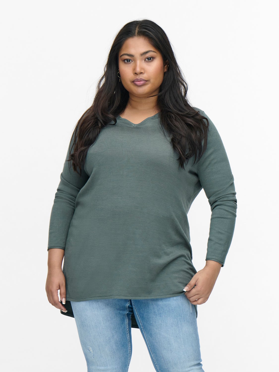 Curvy long viscose Pullover