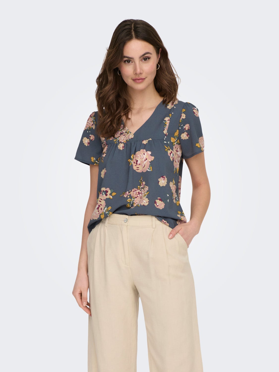 Regular Fit V-Neck Top