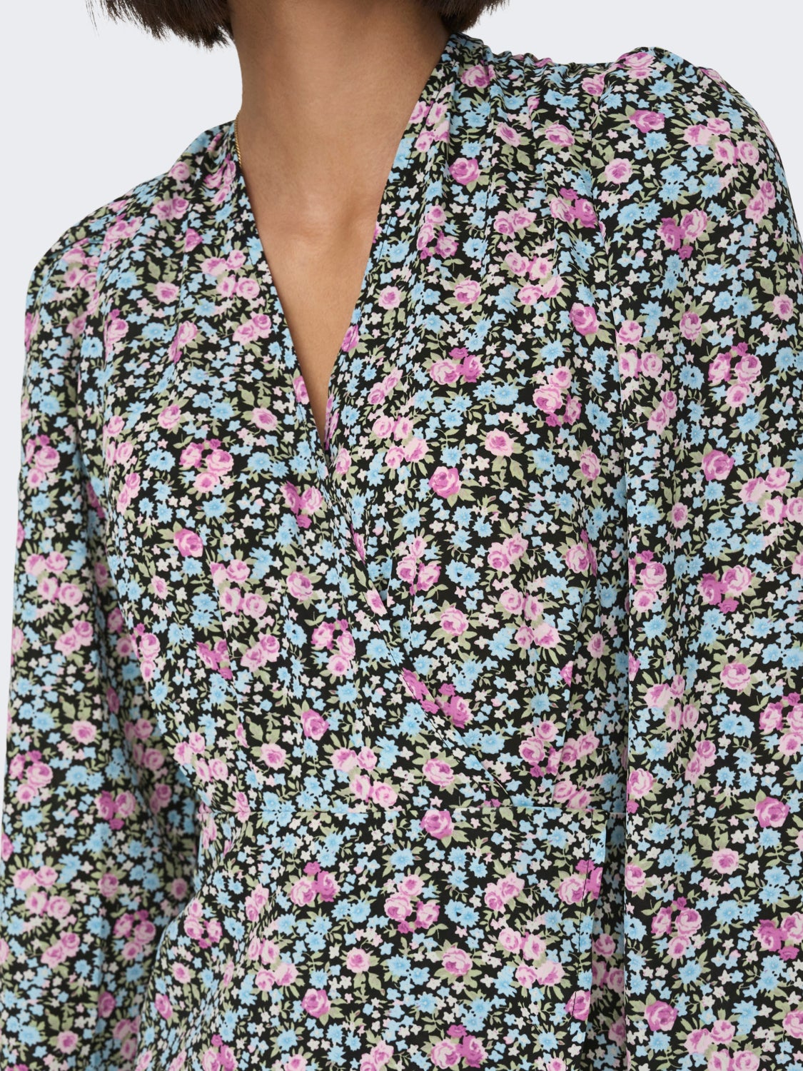 petite mini v-neck dress