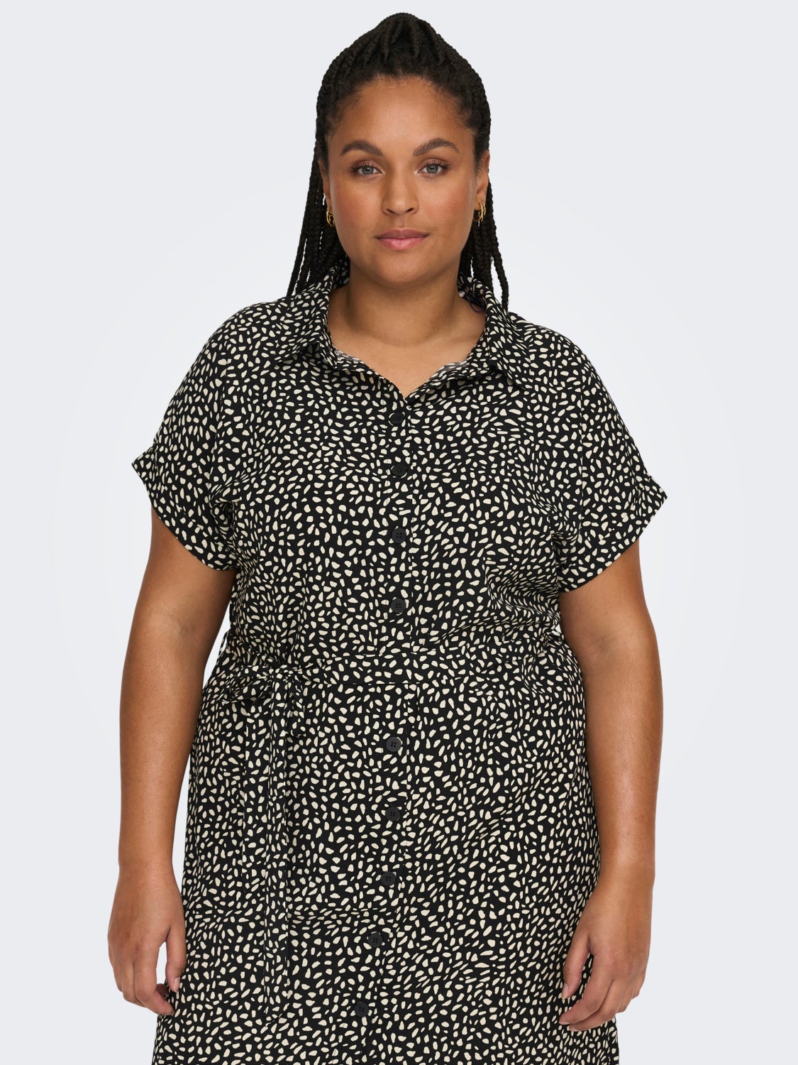 Curvy tie belt Shirt dress