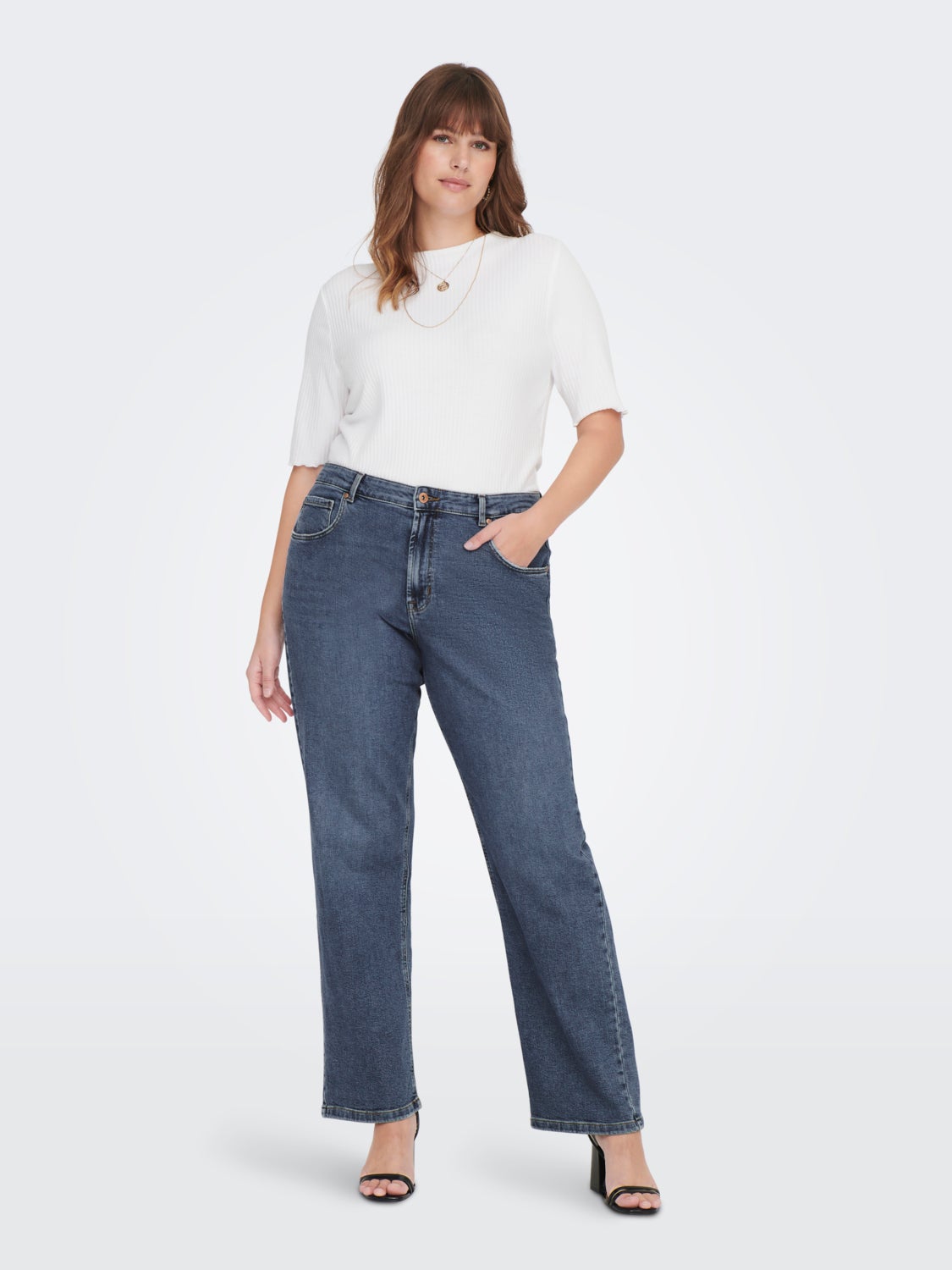 Curvy CARMegani life wide high waisted jeans