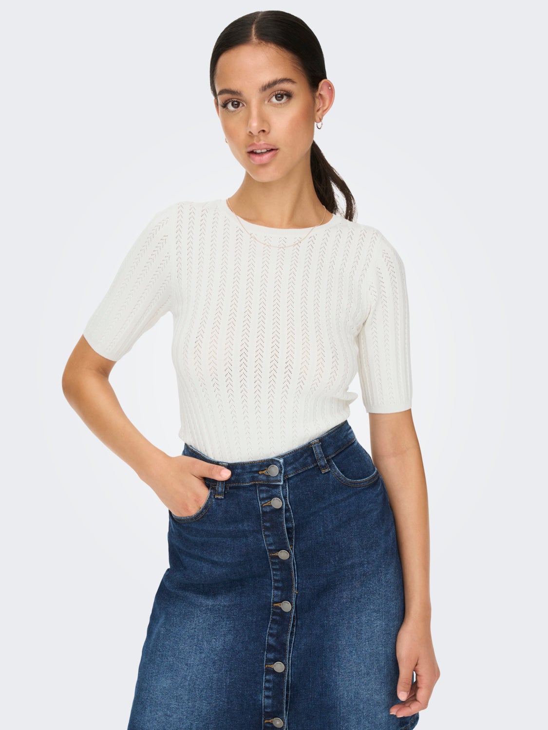 Short sleeved Knitted Pullover