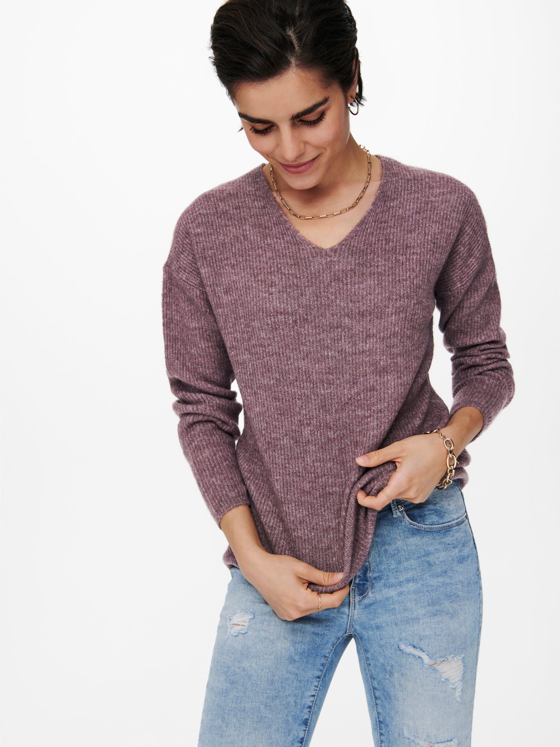 V-neck Knitted Pullover