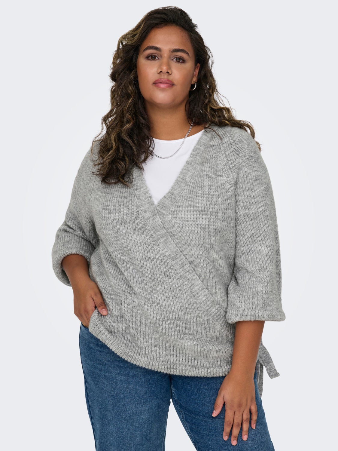 Curvy wrap Knitted Pullover