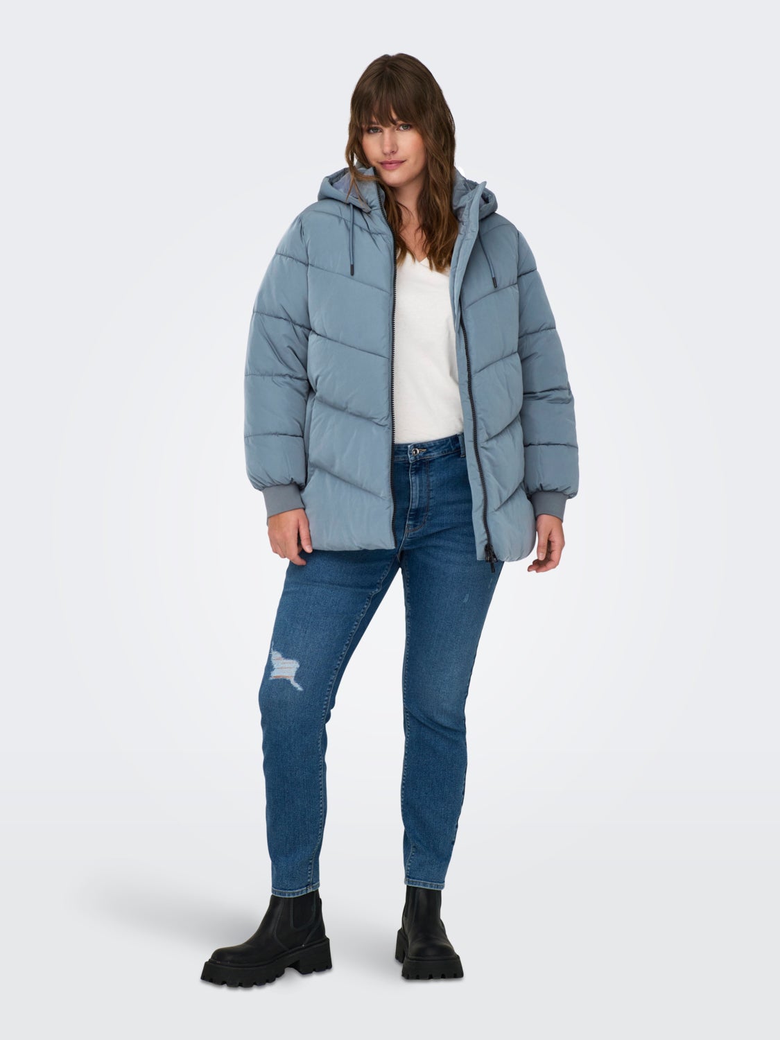 curvy Puffer jacket with hood
