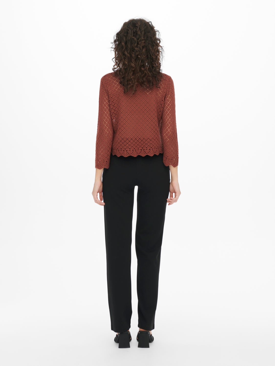 3/4 sleeved cropped Knitted Pullover