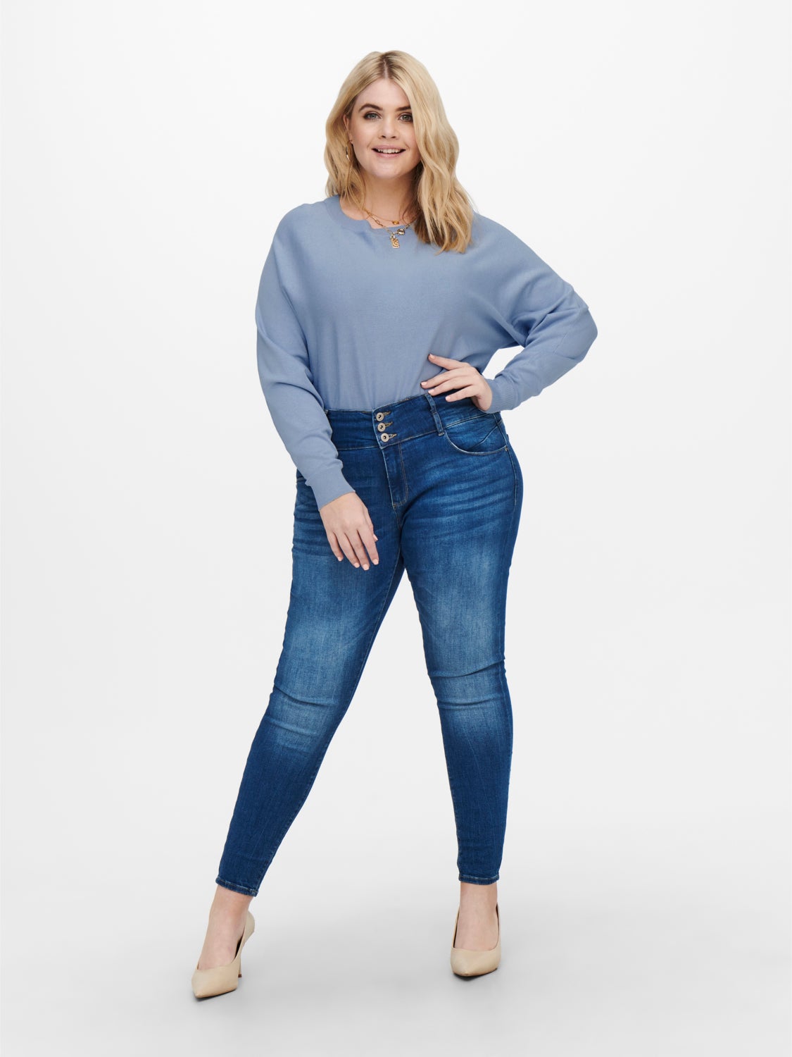 Curvy batwing viscose Pullover