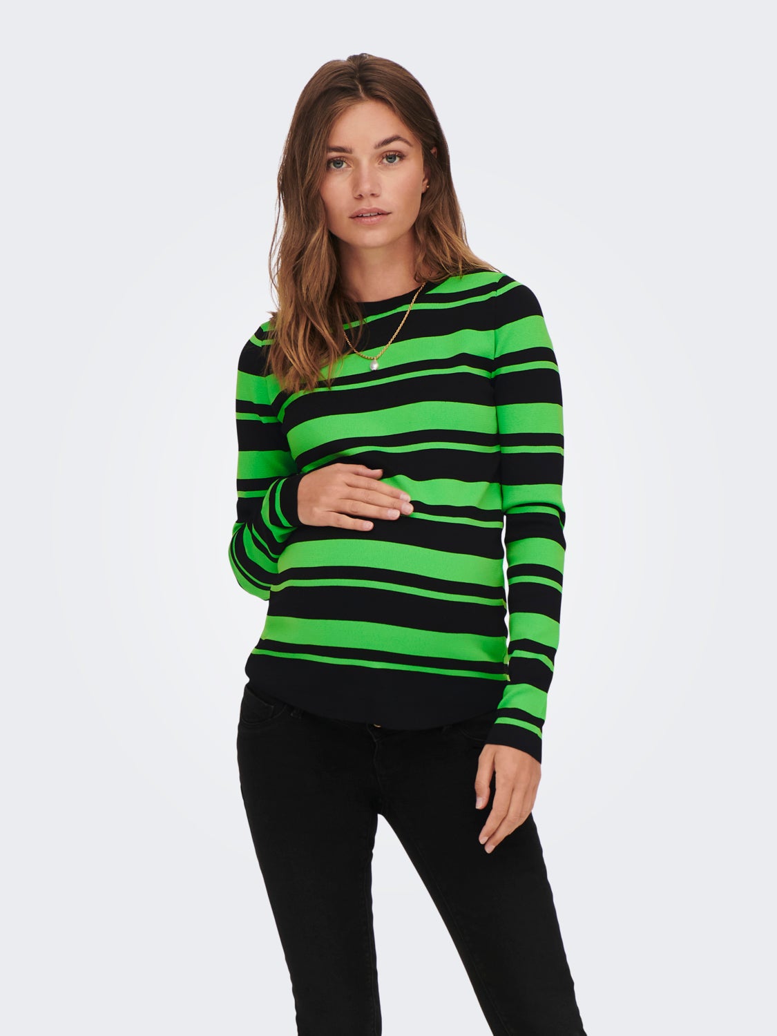 Mama Striped Knitted Pullover