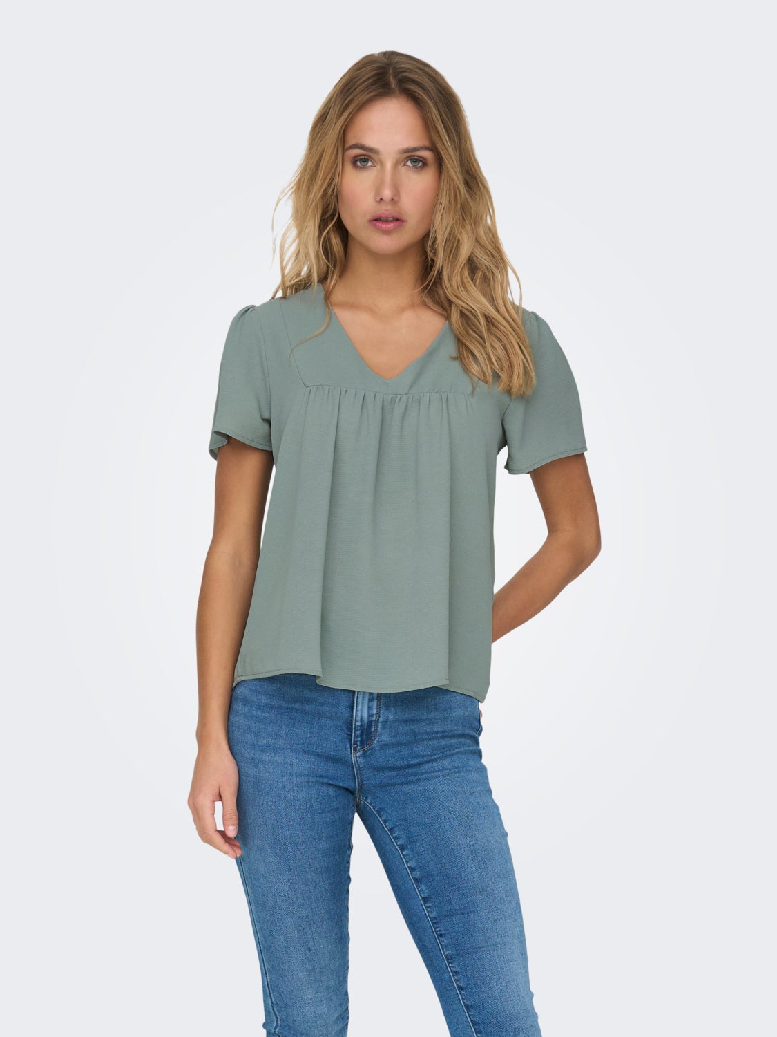 Regular Fit V-Neck Top