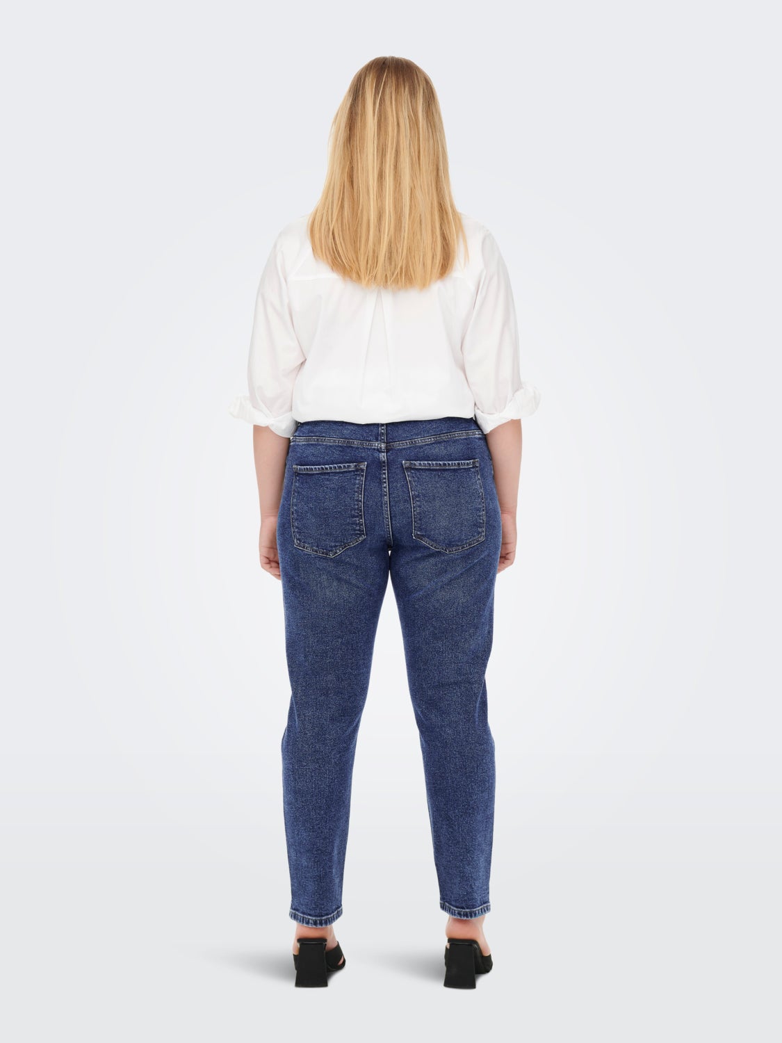 Curvy CARENEDA HW ANK DEST mom jeans