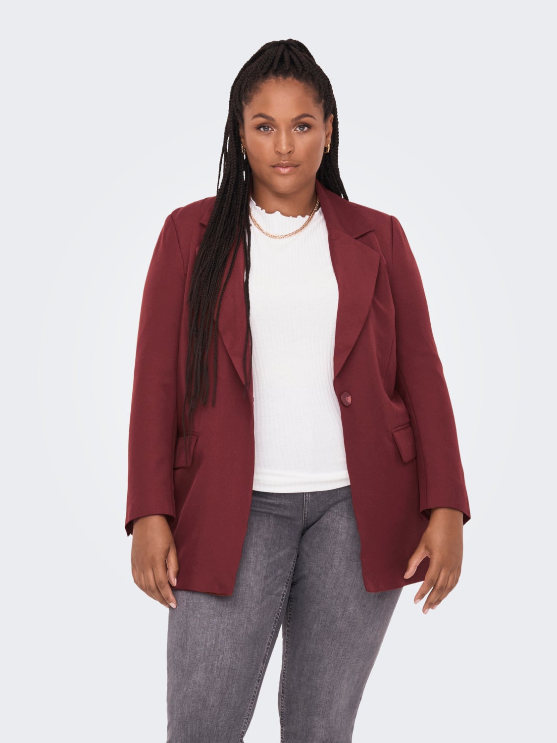 Curvy solid colored Blazer