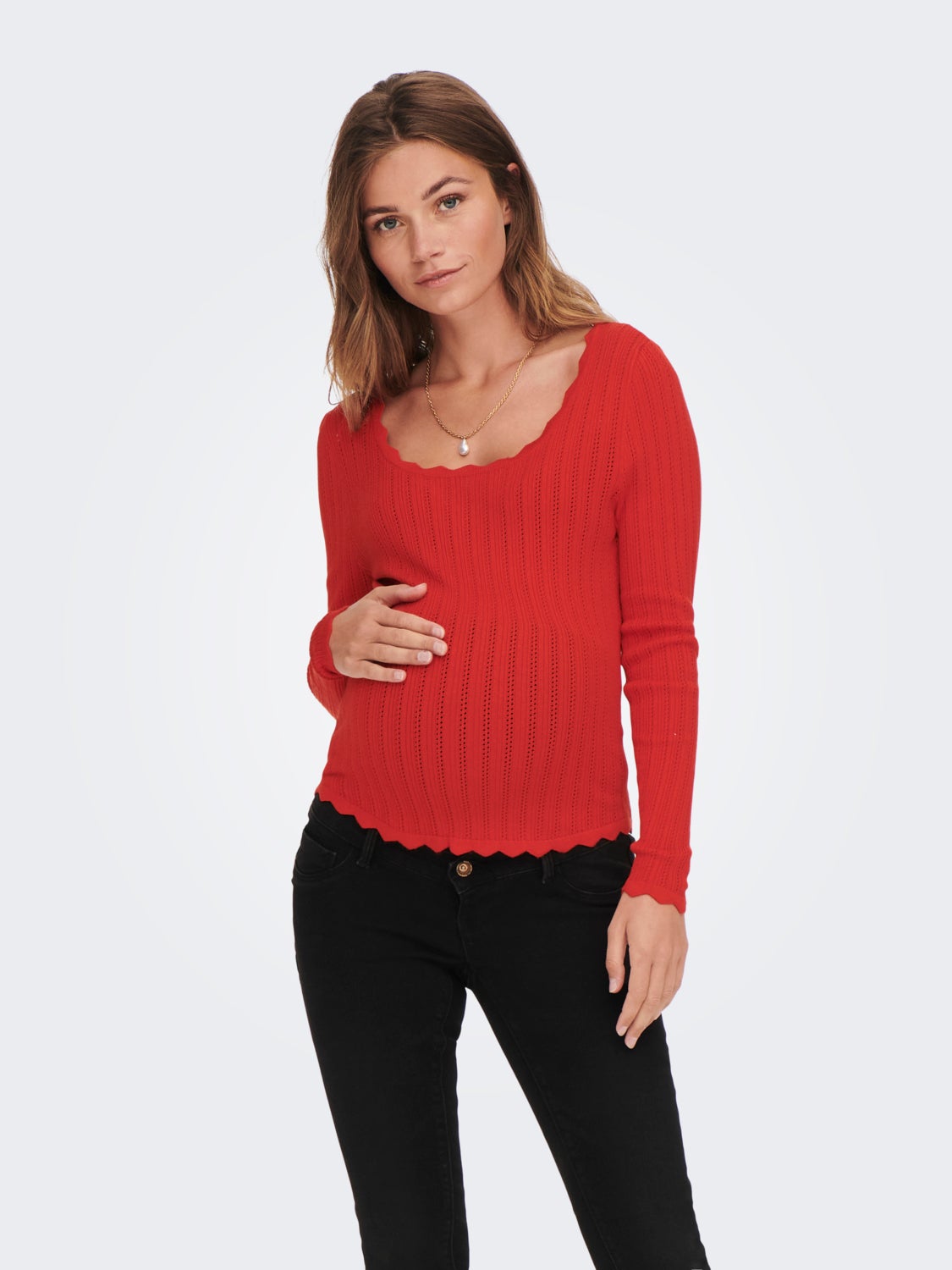 Mama detailed Knitted Pullover