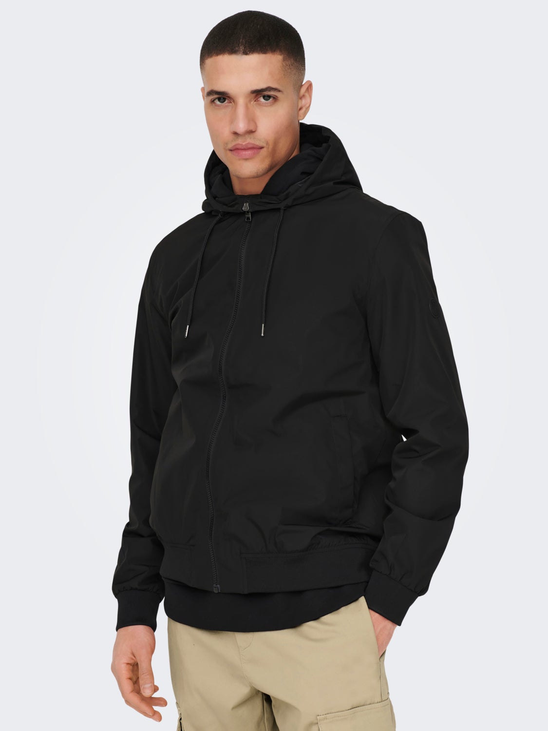 Shell jacket with hood