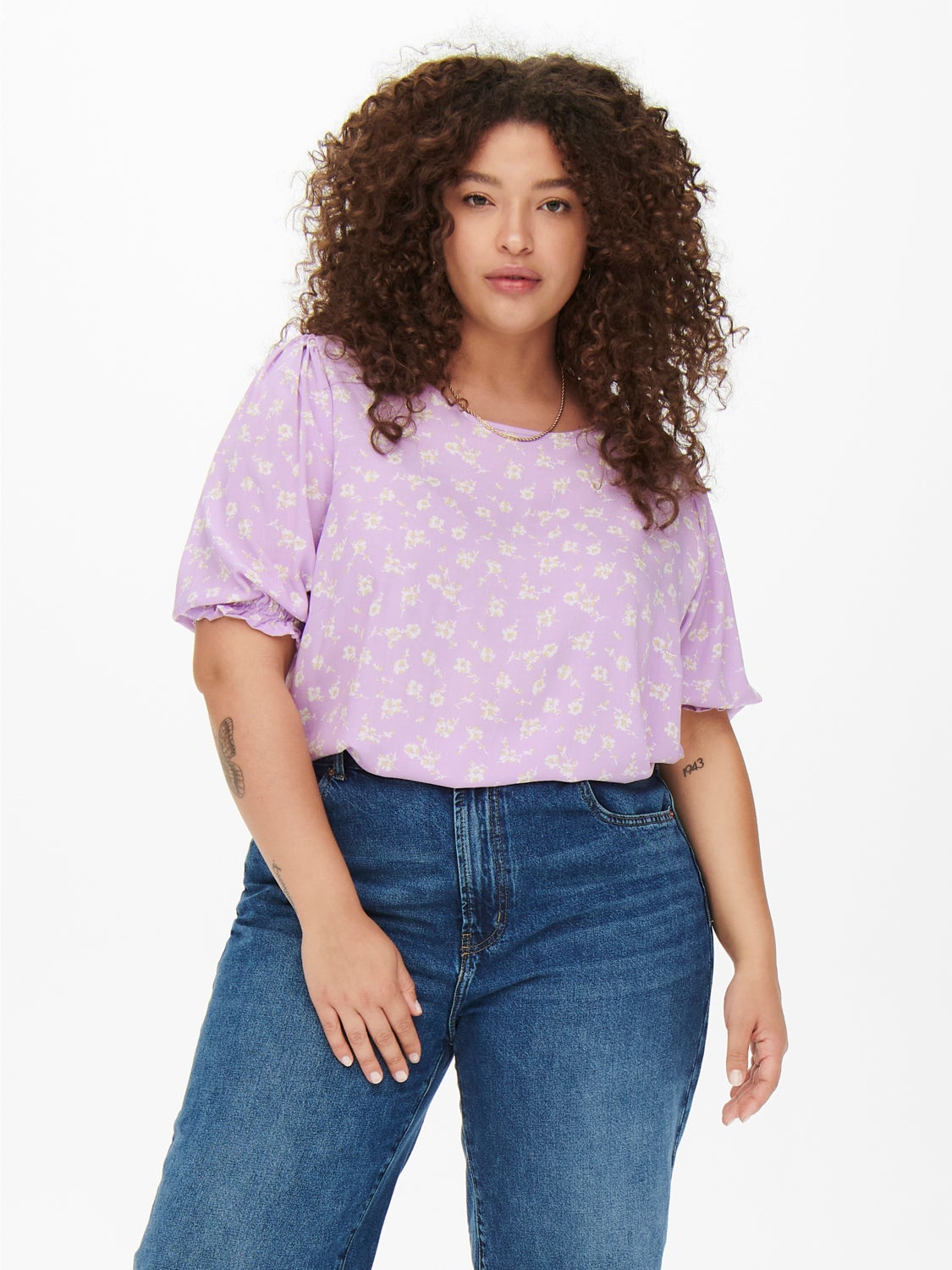 Curvy viscose Short Sleeved Top