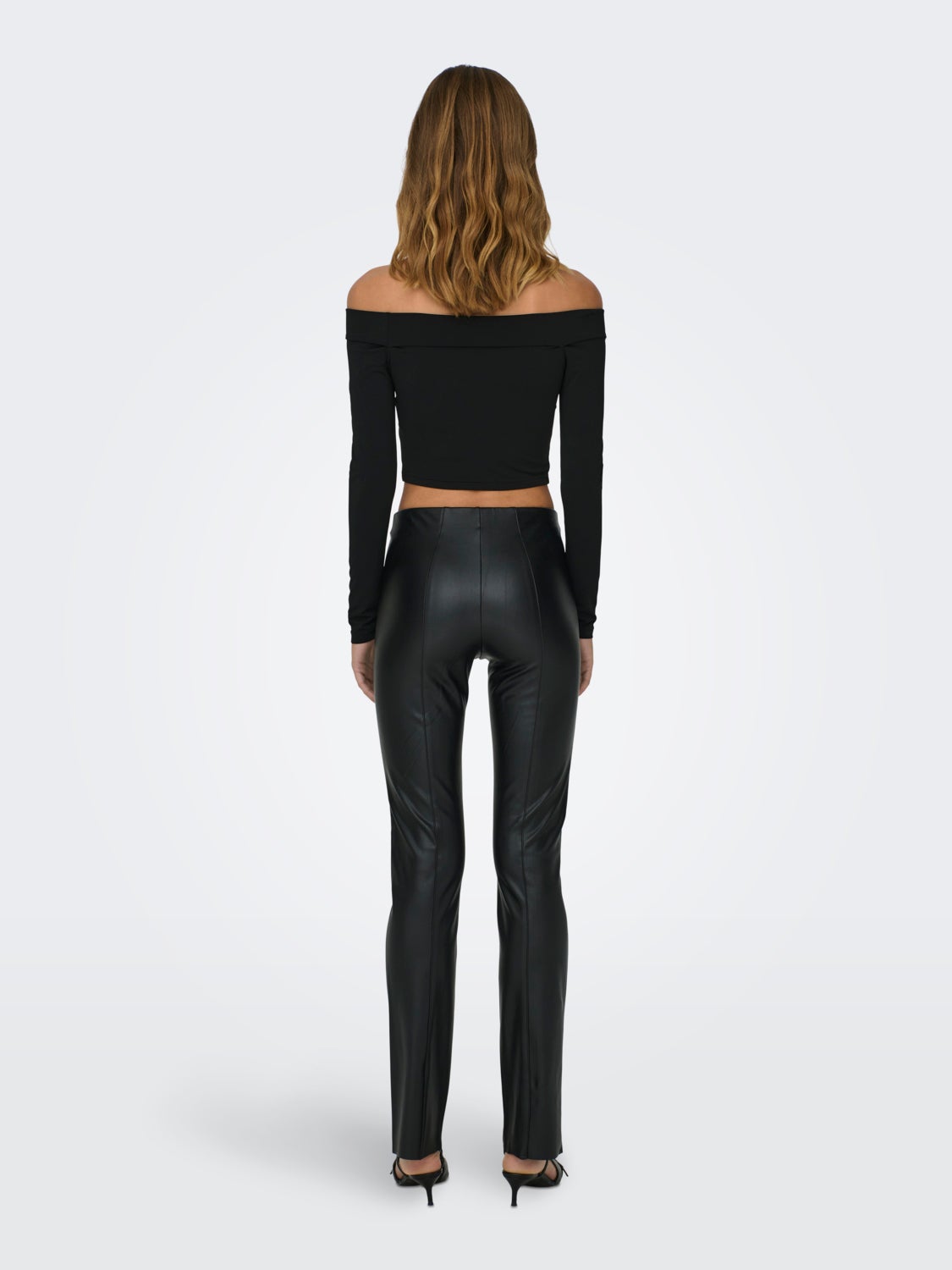 Skinny fit coated trousers