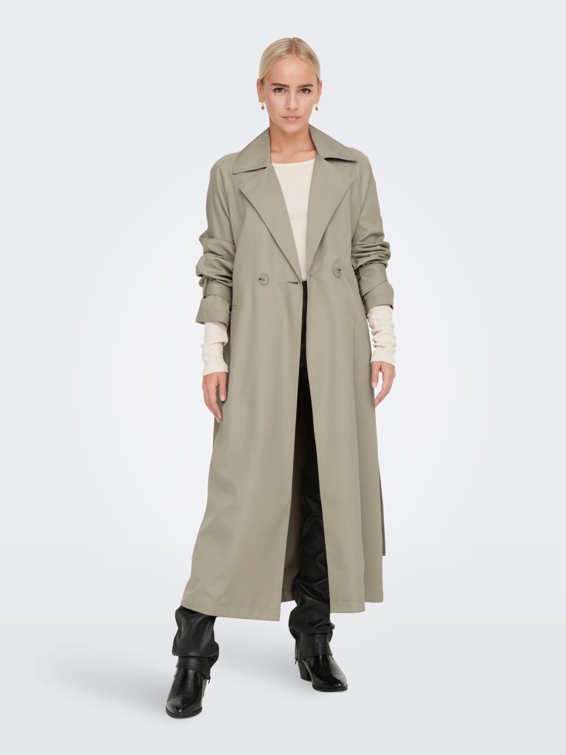 Solid color trenchcoat