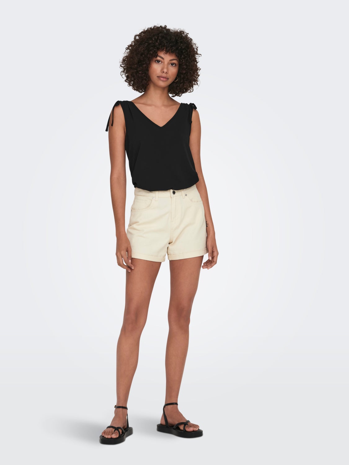 V-Neck Top With Strap Details