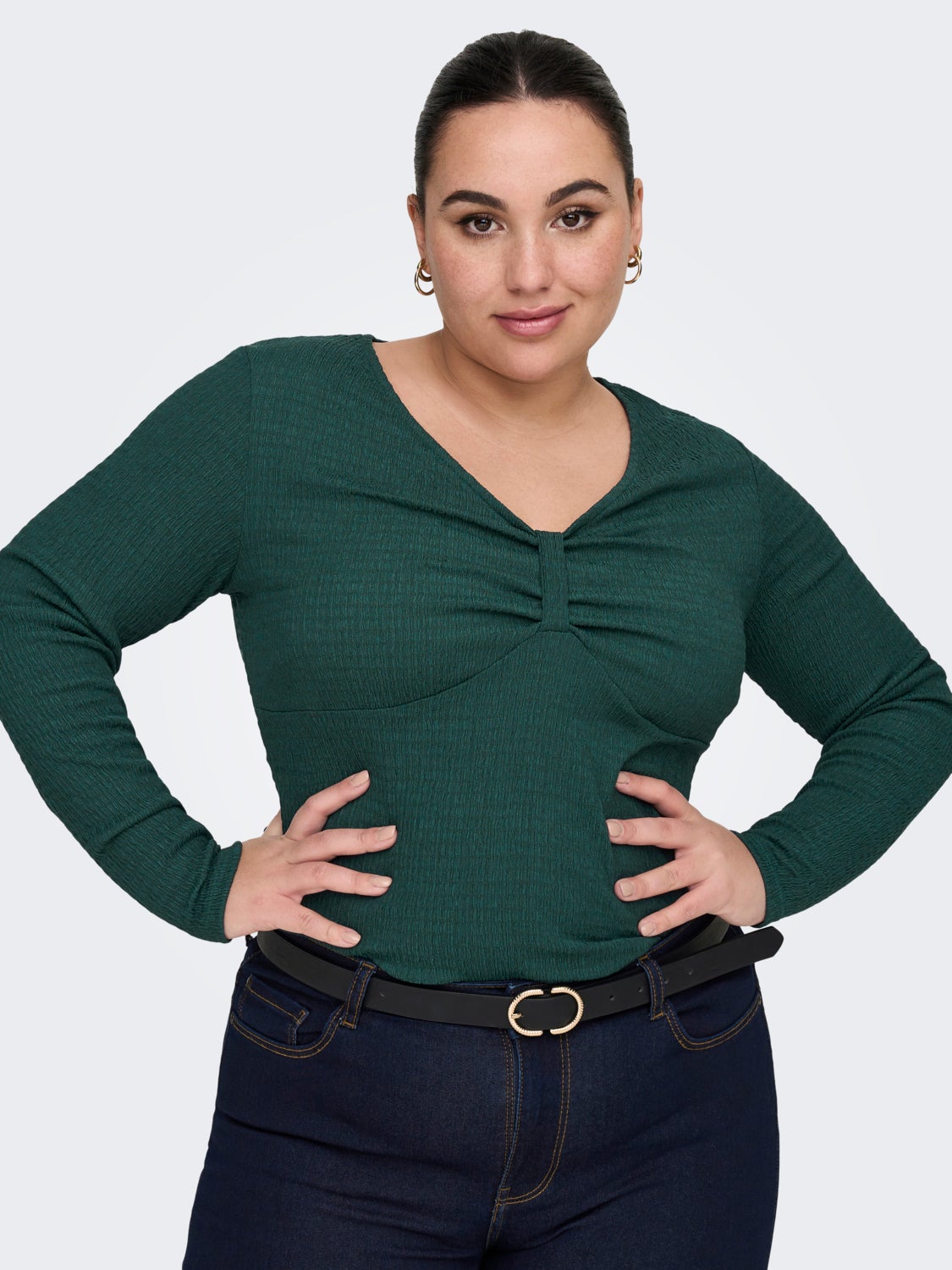 Curvy ruching detail top