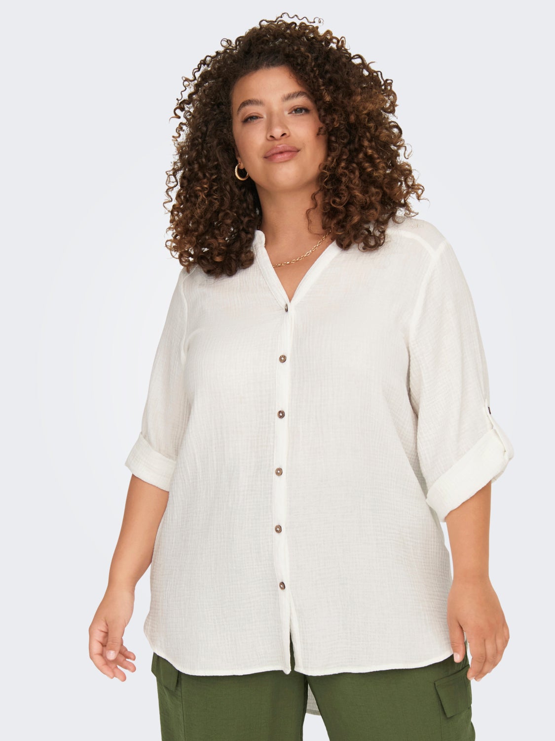 Curvy cotton shirt