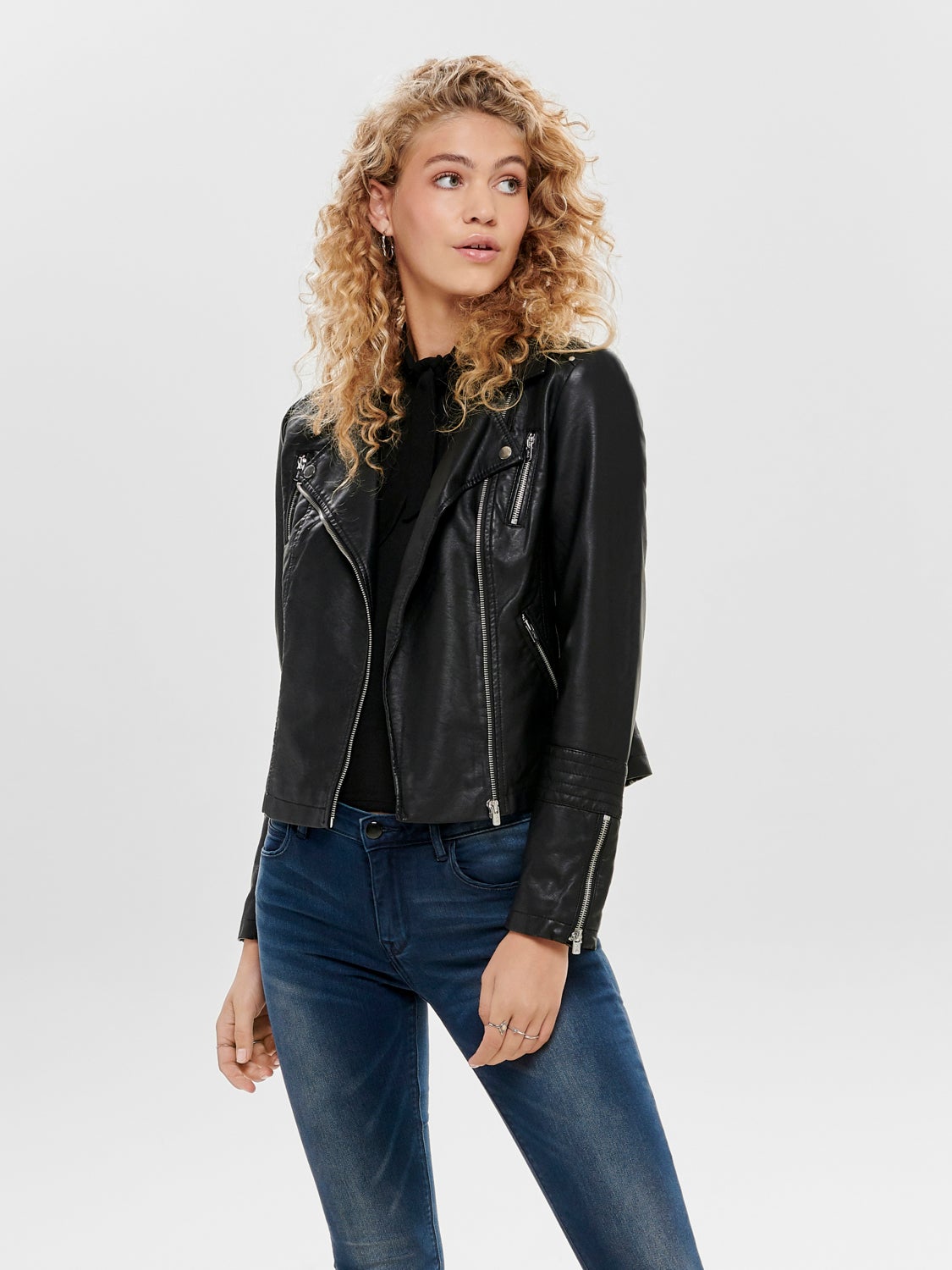 Biker Faux Leather Jacket