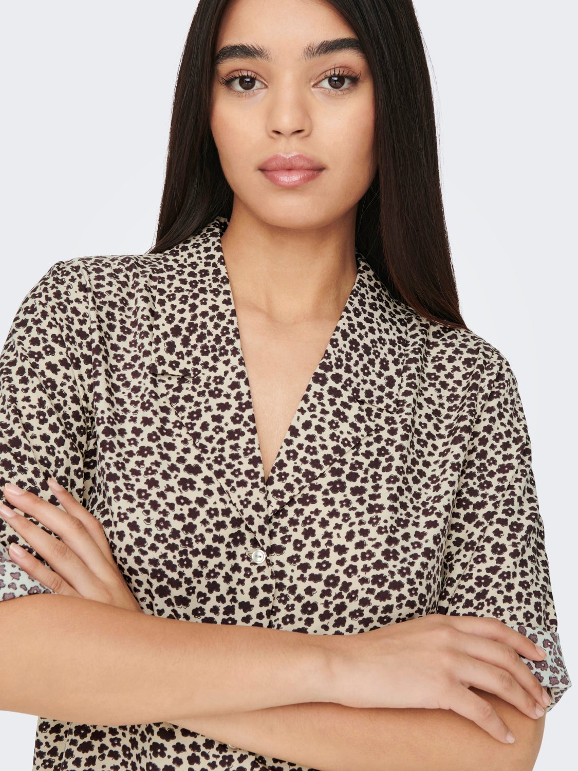 7/8 sleeve V-neck collar Shirt