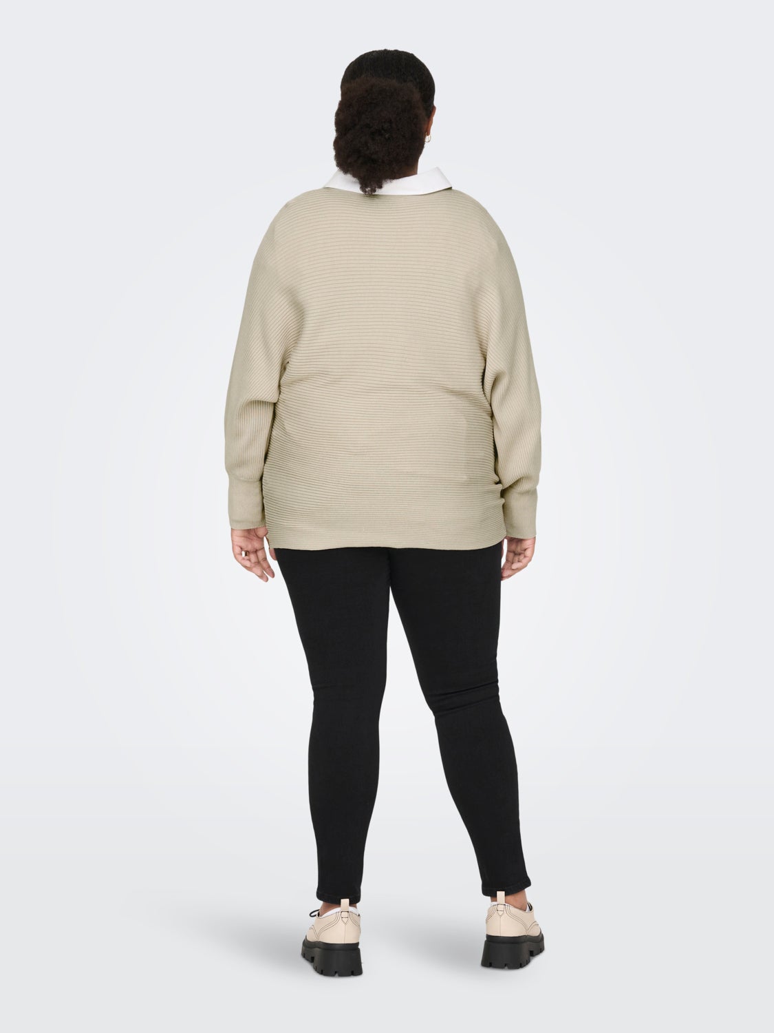 Curvy rib structured Knitted Pullover