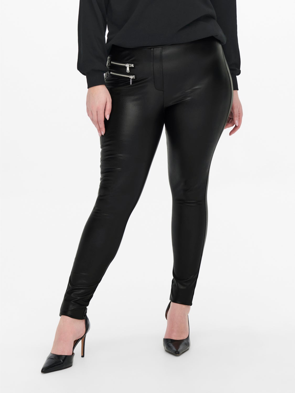 Curvy Faux Leather Leggings