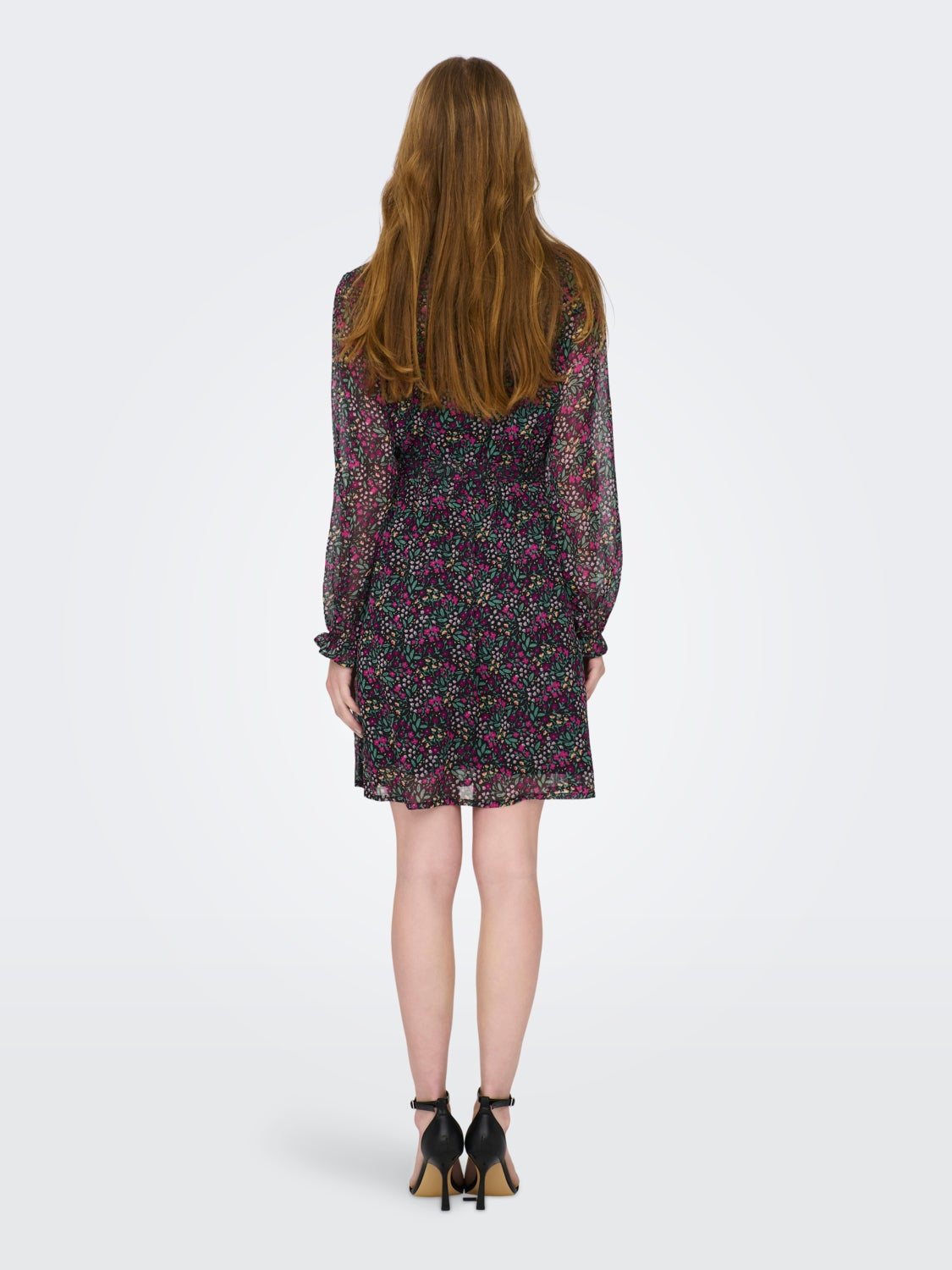 mini v-neck dress with print