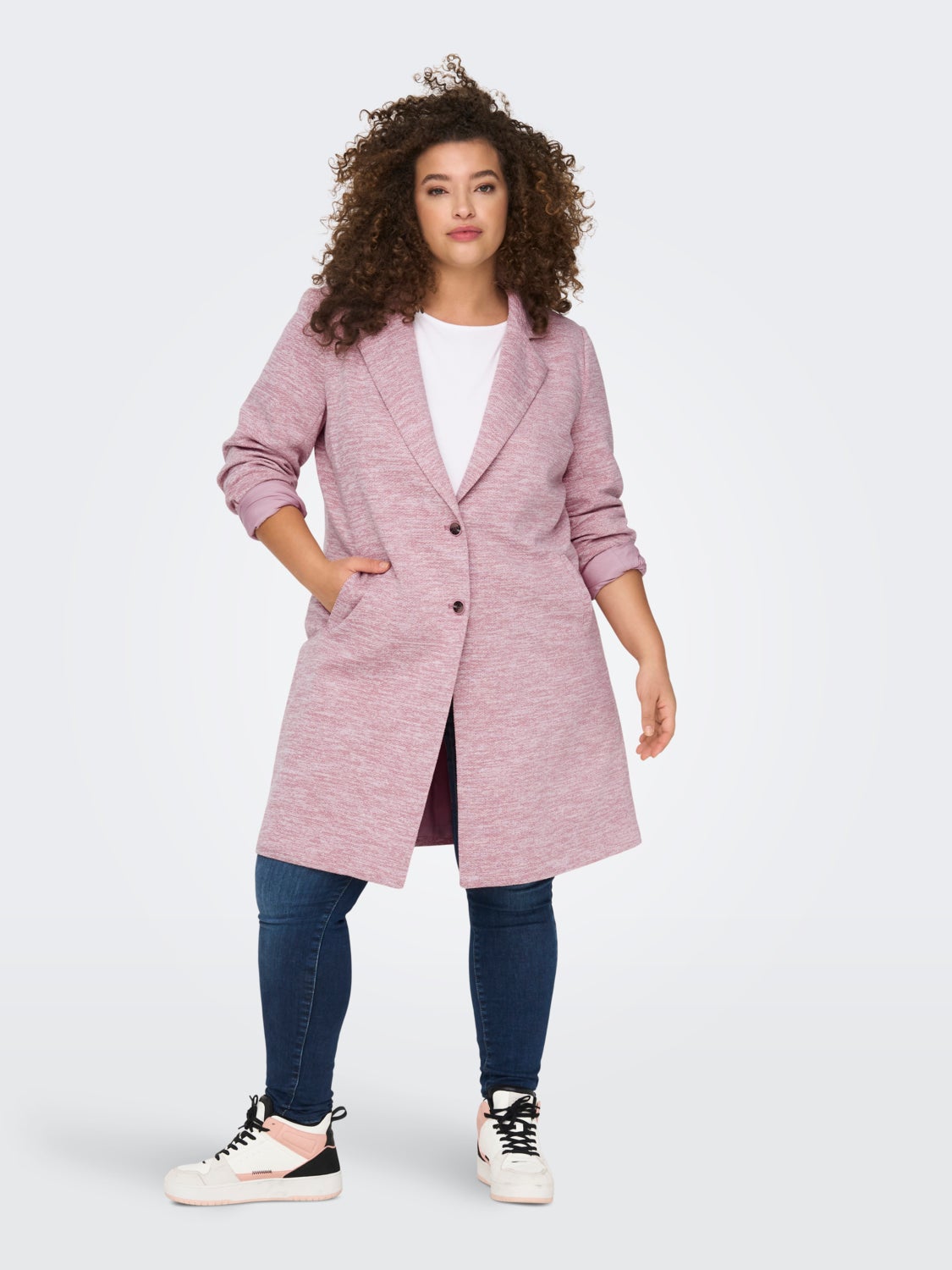 Curvy solid colored coat