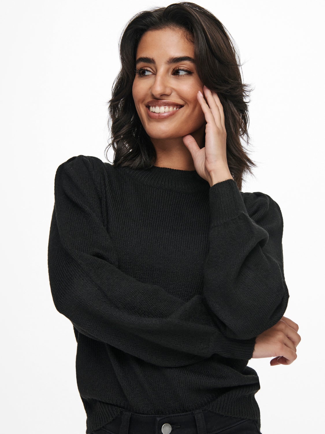 High neck knitted pullover