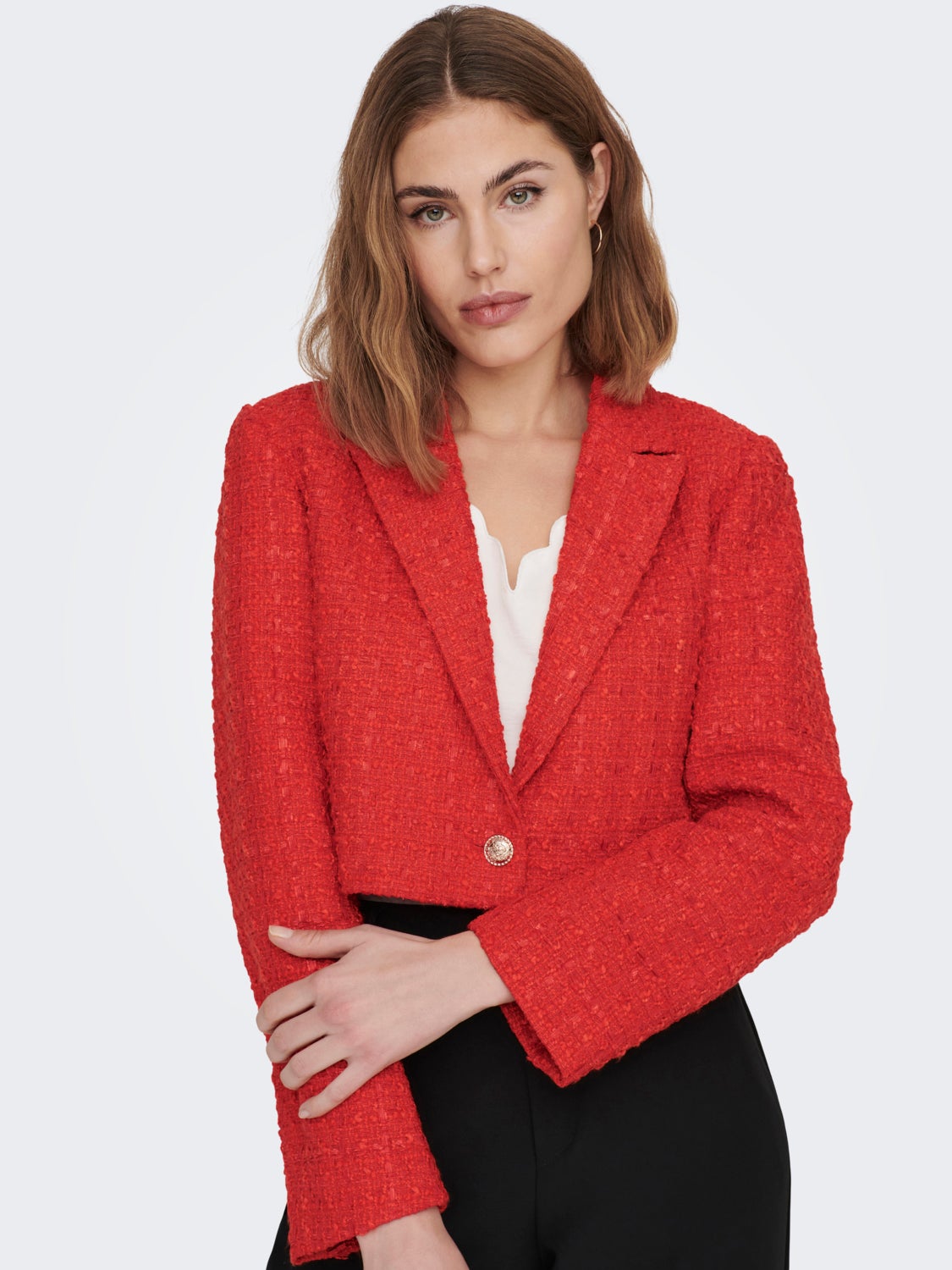 Cropped texture blazer