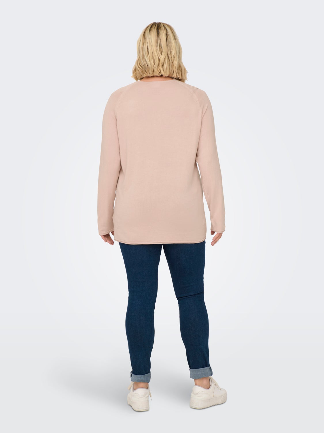 Curvy solid colored Knitted Pullover