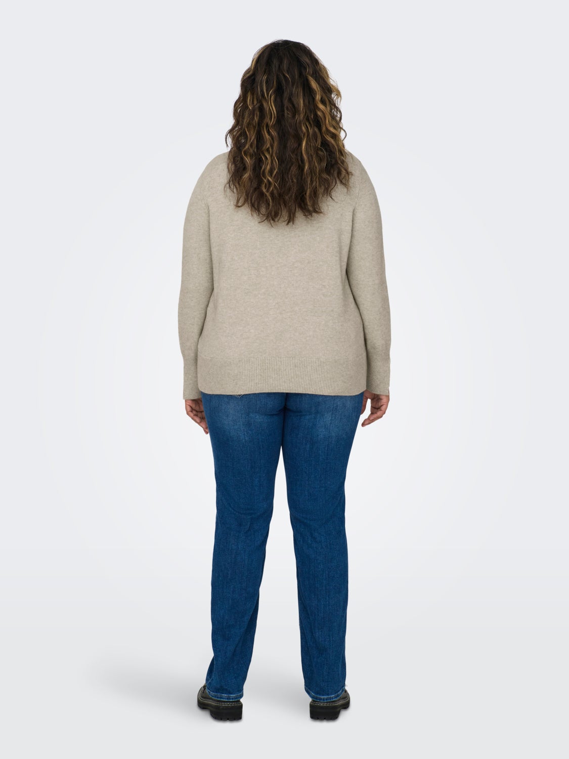 Curvy knit sweat with high neck