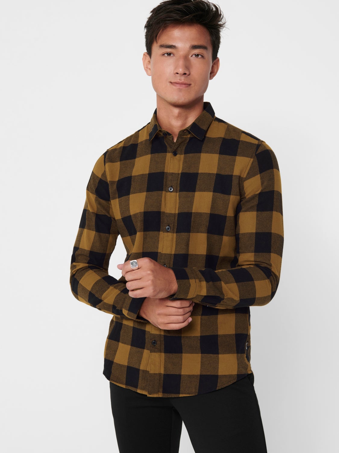 Slim fit checked shirt
