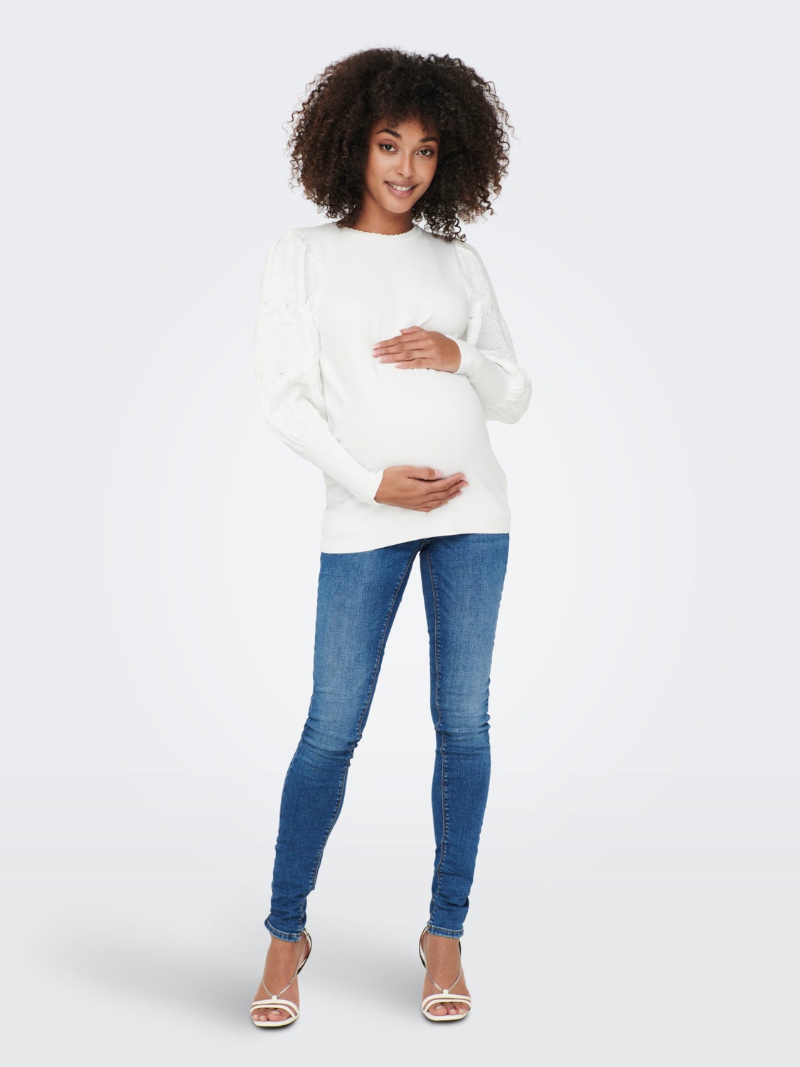 Mama O-neck Knitted Pullover