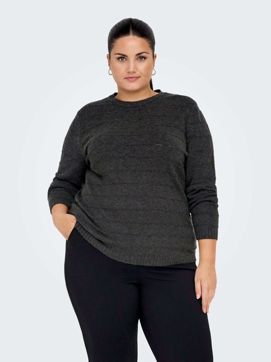 Curvy o-hals sweatshirt