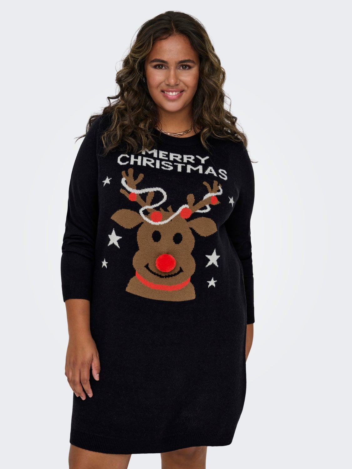 Curvy christmas knitted dress