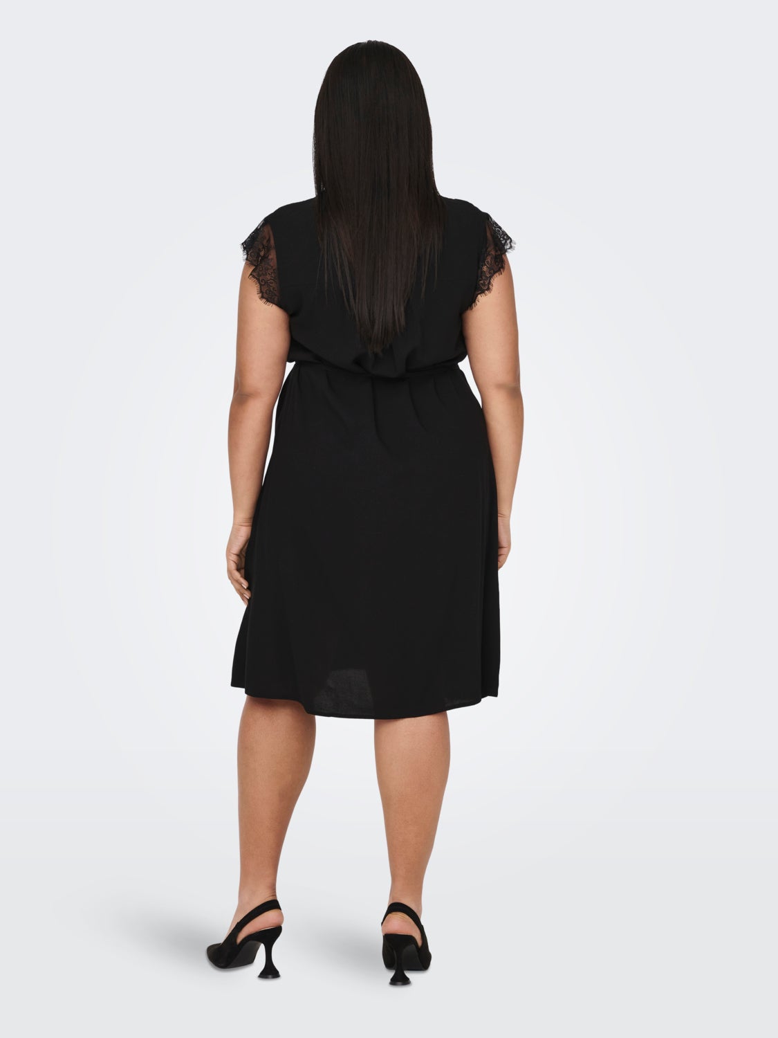 Midi Curvy v-neck viscose dress
