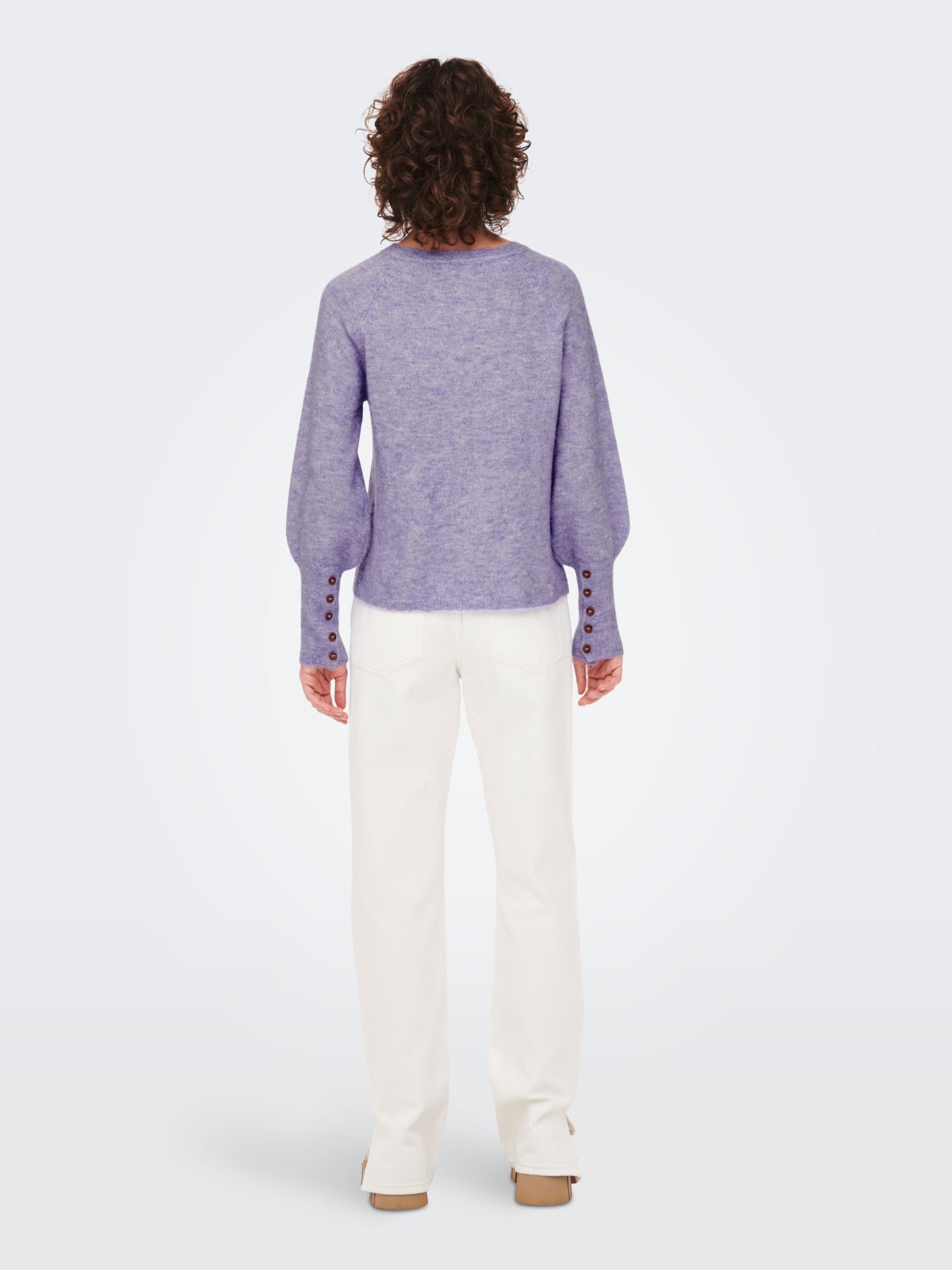 Button cuff Knitted Pullover