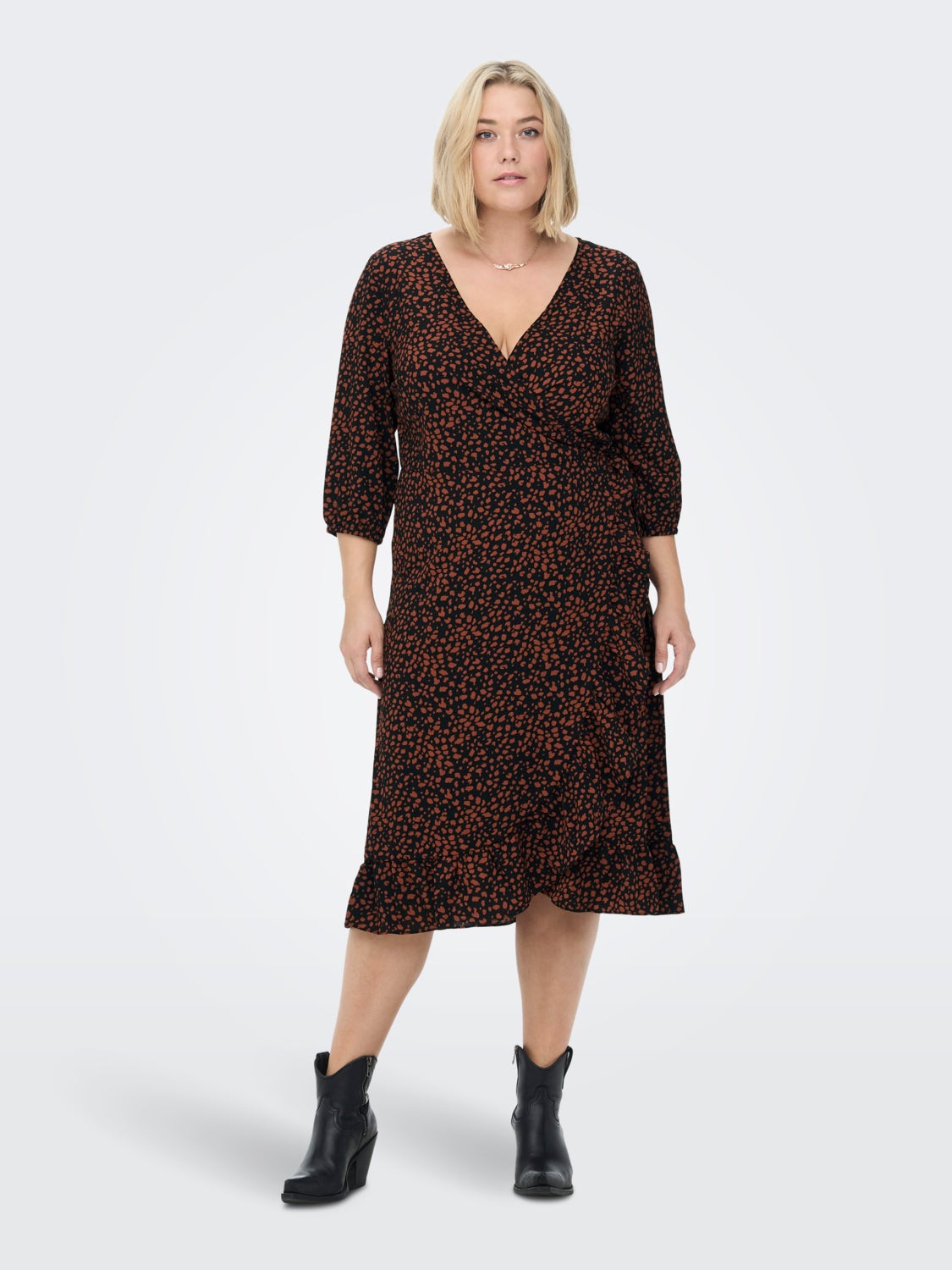 Curvy wrap midi dress