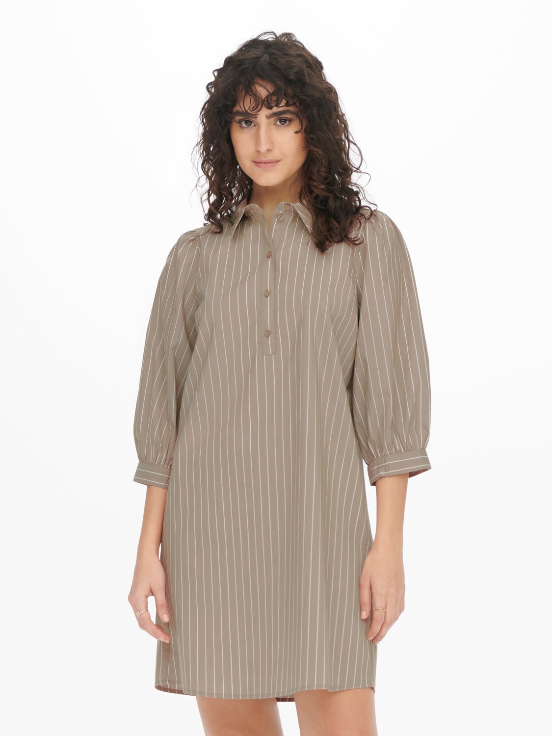 3/4 long sleeve shirt dress