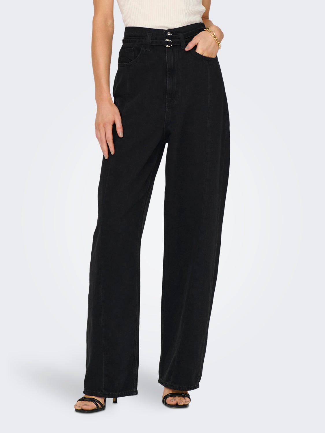 ONLHELEN HW WIDE CARROT BELt Loose fit jeans