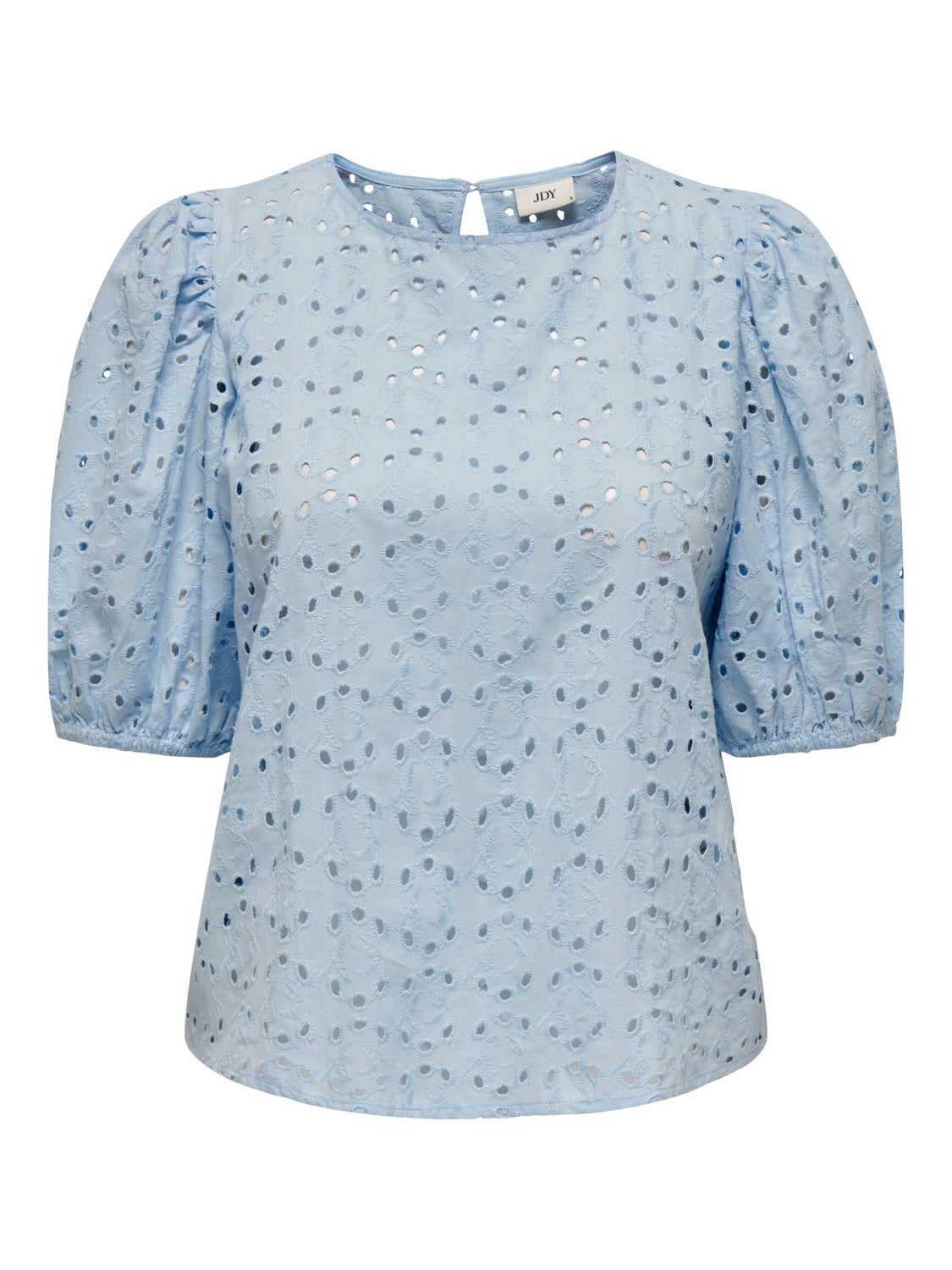 O-neck top with volume sleeves