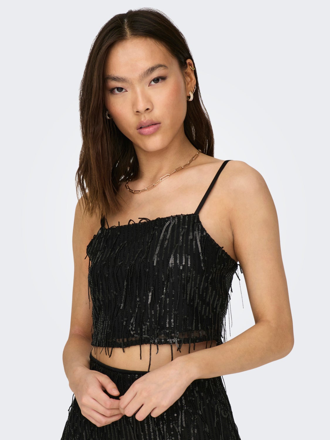 Cropped palliet top