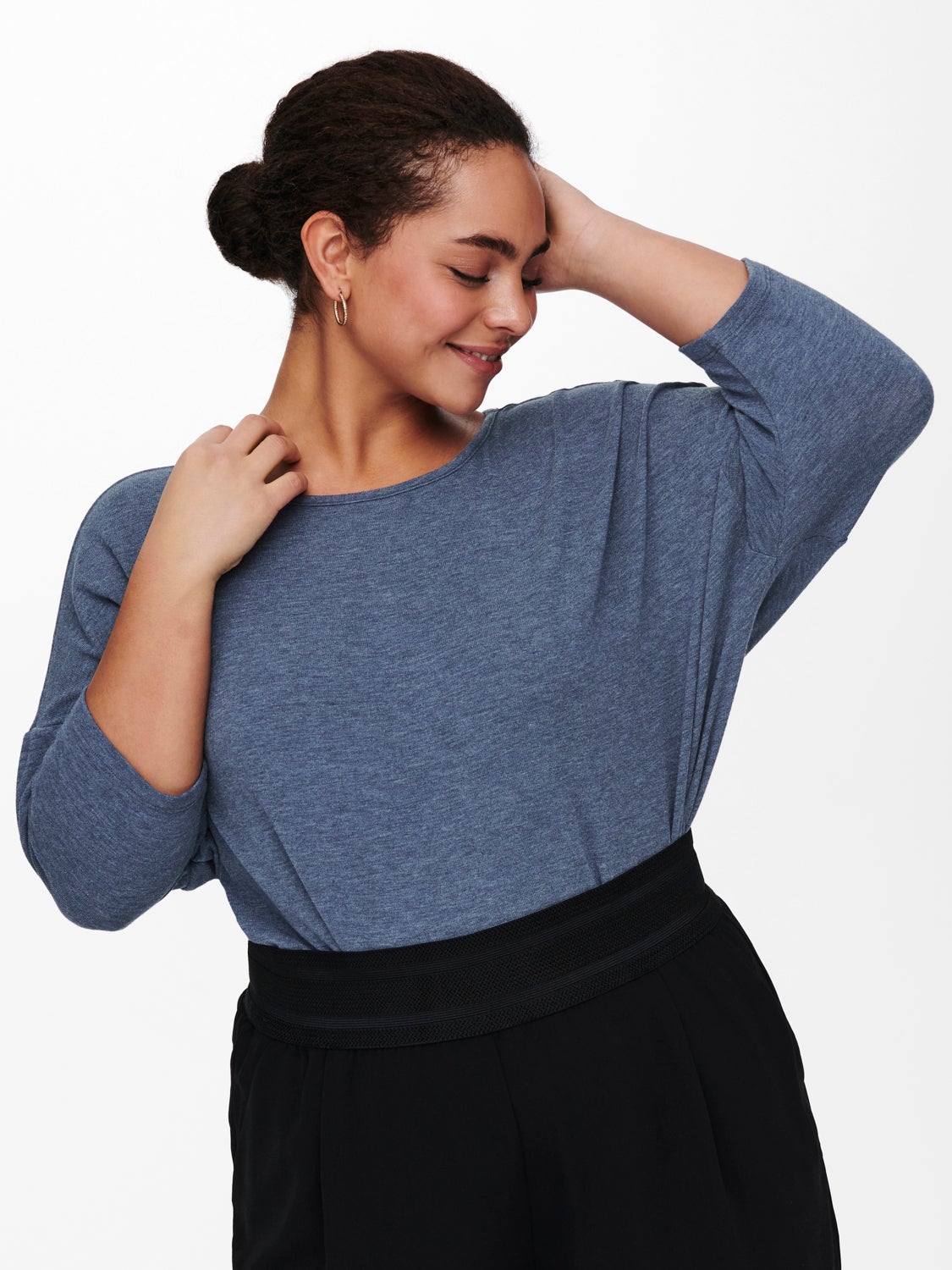Curvy loose fitted 3/4 sleeved top
