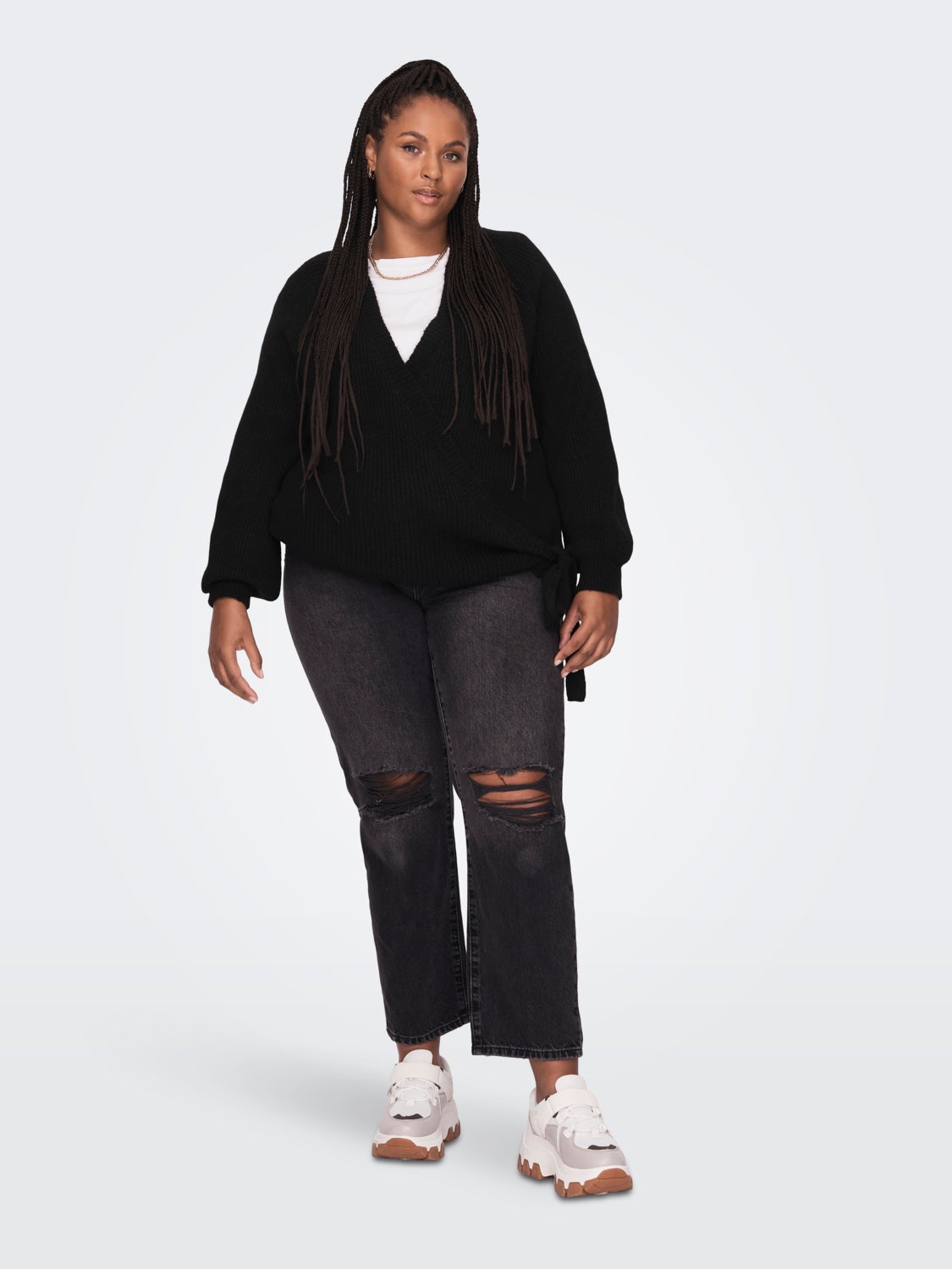 Curvy wrap Knitted Pullover